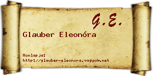 Glauber Eleonóra névjegykártya